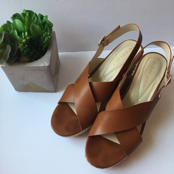 Andrew Geller Shoes - Andrew Geller Darlin Brown Wedge Sandal